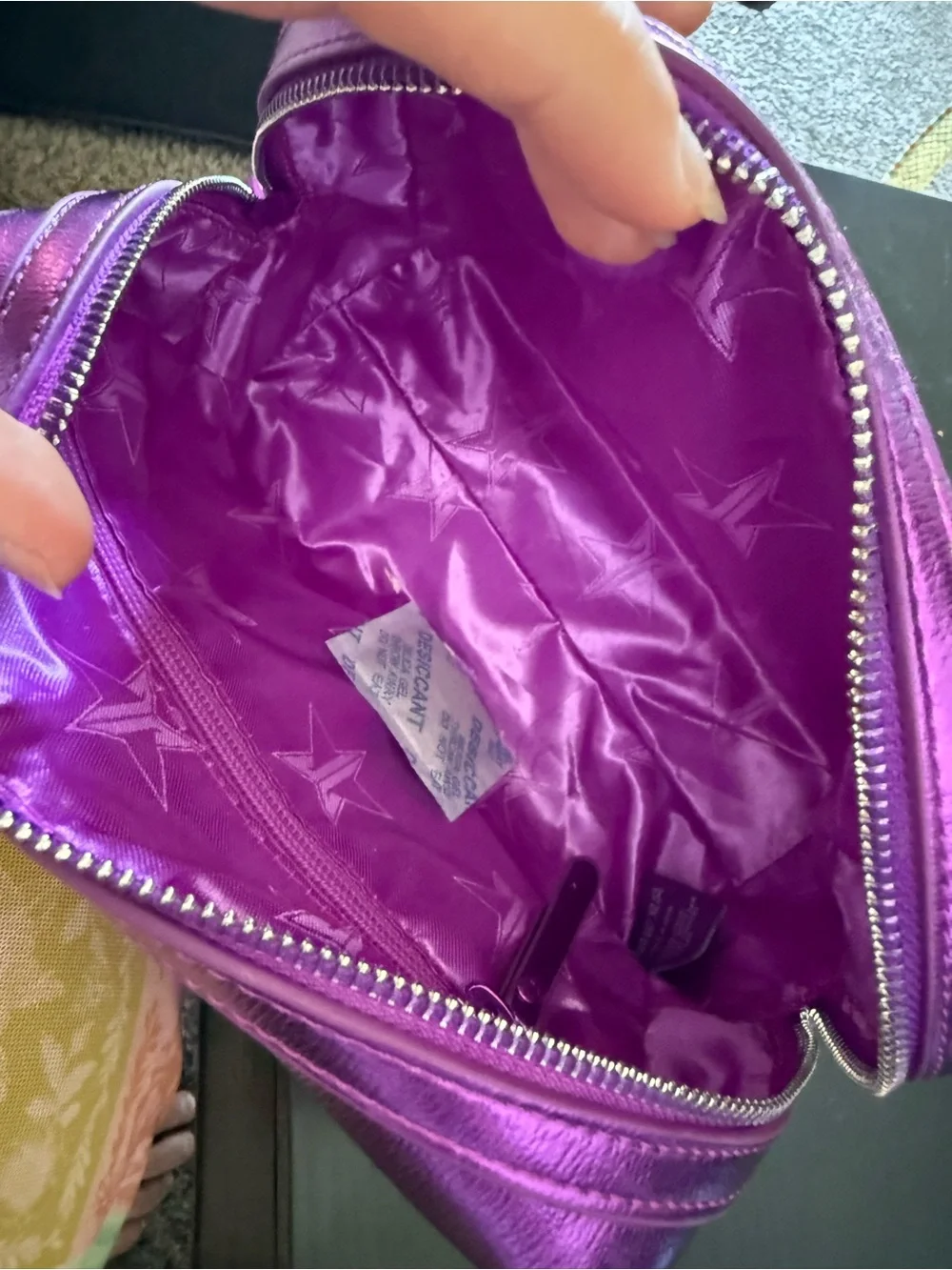 Jeffree Star Metallic Purple Makeup Bag